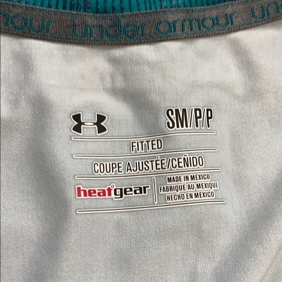 UNDER ARMOUR Teal Stripe Athletic Workout Tee Sm - Picture 5 of 6
